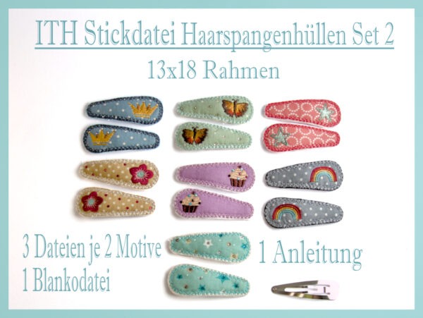 ITH Stickdatei für Haarclips -Bezüge