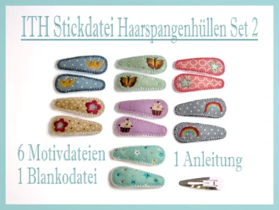 ITH Stickdatei für Haarclips -Bezüge